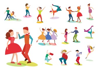 Collection of people striking dance poses