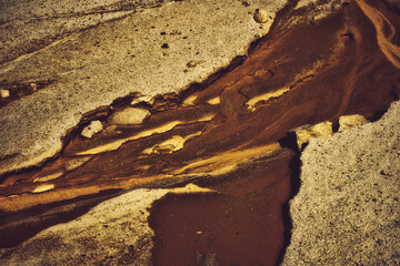 Abstract color sand texture at kaolin mine