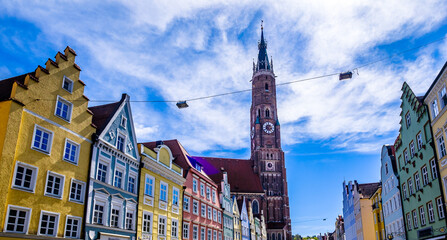 historic facades in Landshut - bavaria