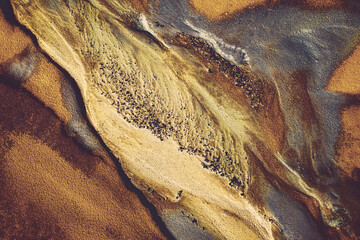 Abstract color sand texture at kaolin mine