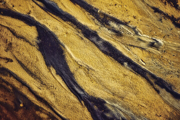 Abstract color sand texture at kaolin mine