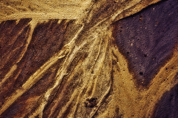 Abstract color sand texture at kaolin mine