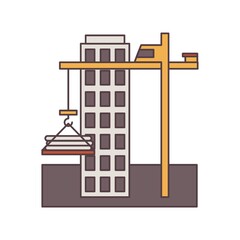 Construction building and tower crane