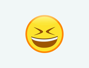 Vector illustration of Grinning Squinting Face