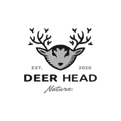Deer Head Vector Animal Mascot Character E-sport Gaming Logo Design Vintage Template Vector