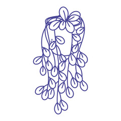 potted plant interior decoration isolated icon design