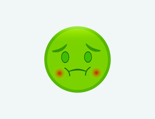 Vector illustration of Nauseated Face