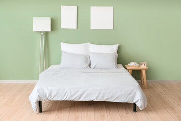 Interior of comfortable modern bedroom