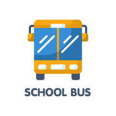 School bus flat icon style design illustration on white background