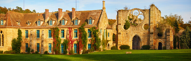 Panoramic view of Abbaye des Vaux-de-Cernay, France