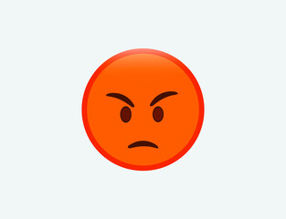 Vector illustration of pouting face
