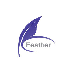 Feather smooth Icon Vector Logo Template Illustration Design