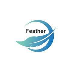 Feather smooth Icon Vector Logo Template Illustration Design