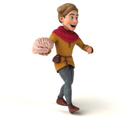 3D Illustration of a medieval historical character