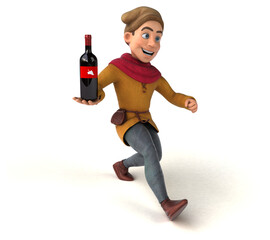 3D Illustration of a medieval historical character