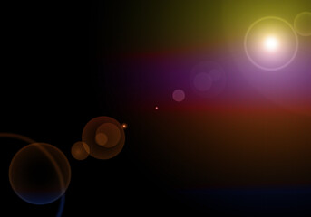 abstract dark background with sun flare 