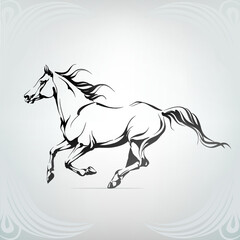 Vector silhouette of a running horse