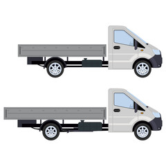 Truck, side view. Concept for delivery service, cargo transportation. Vector illustration.