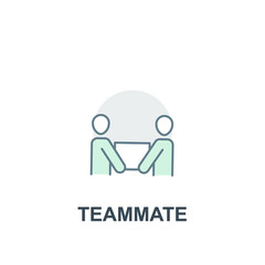 Team work partner, Friendship colleagues, friend supporting. Two friend do work together. project collaboration. partnership.  Team mate icon. Vector illustration. Design on white background. EPS 10