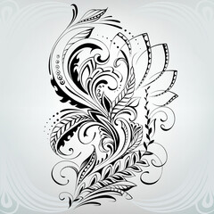 Vector illustration of a floral ornament