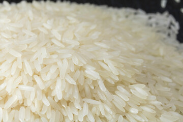 Top view of white rice seed texture