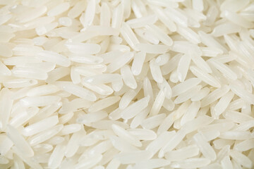 Top view of white rice seed texture