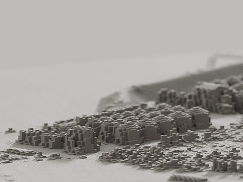 voxels industrial landscape