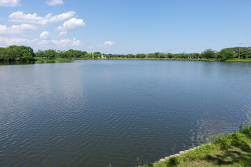 大きな池のある公園