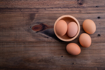 egg on wood background, fresh egg
