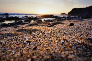 Sunset at Glass Beach on Kauai, Hawaii USA