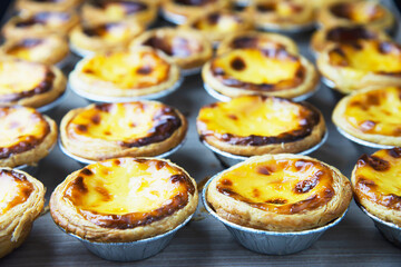 Egg tart recipe - famous dessert cooking concept
