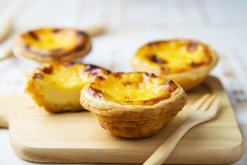 Egg tart recipe - famous dessert cooking concept