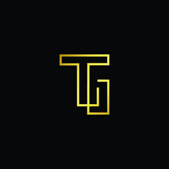  Professional Innovative Initial TG logo and GT logo. Letter TG GT Minimal elegant Monogram. Premium Business Artistic Alphabet symbol and sign