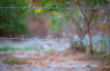 Barbed wire that separates space and danger