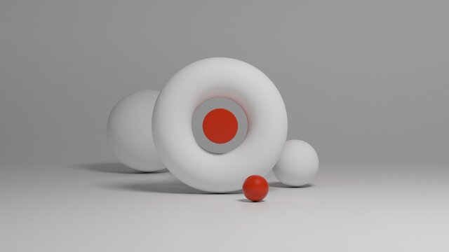 Abstract art 3d render composition Minimal scene shapes geometric