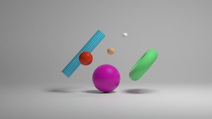 Abstract art 3d render composition Minimal scene shapes geometric