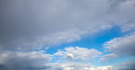 Fototapeta premium Blue sky with white clouds, background