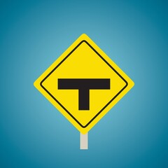 T roads sign