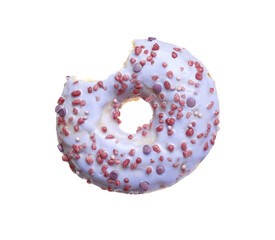 Sweet tasty glazed donut isolated on white