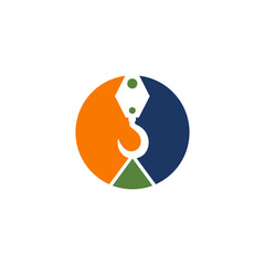 Crane hook logo vector template