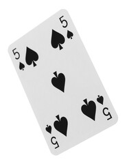 Poker playing card isolated on white background with clipping path