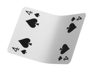 Poker playing card isolated on white background with clipping path
