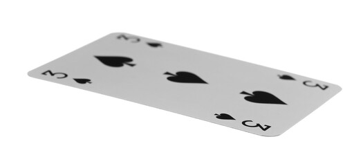 Poker playing card isolated on white background with clipping path