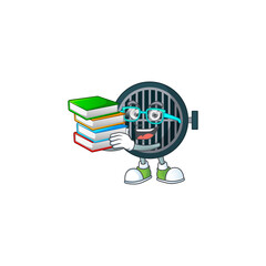 A mascot design of grill student having books