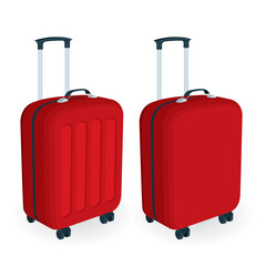 Suitcase. Suitcases side view vector illustration collection. Part of set. 