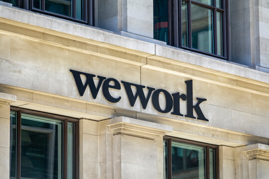 LONDON-  Wework branch in the City of London, a flexible office space solution popular with startups and freelancers.