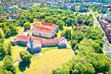 Cakovec old town in green park aerial view