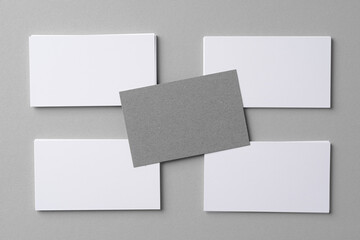 Business mock up cards with copy space on grey