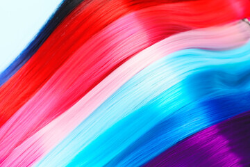Colorful hair strands as background