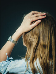 Fototapeta premium girl with beautiful hair view from the back